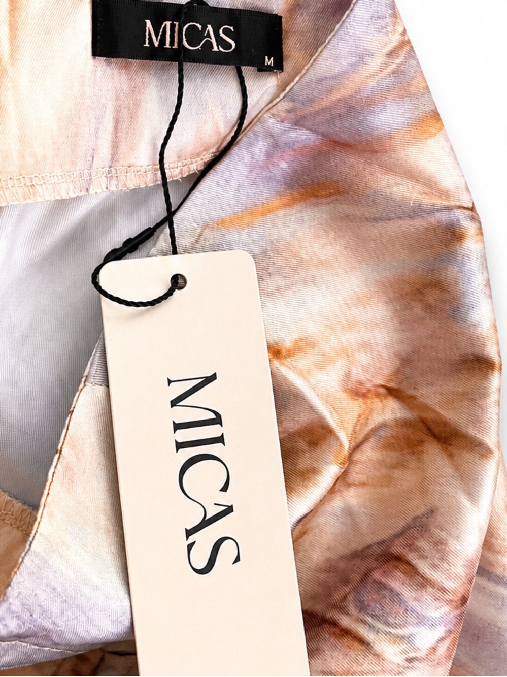 Micas ✨ Skirt Silky Marble-Print Bias Midi - Picture 2 of 14